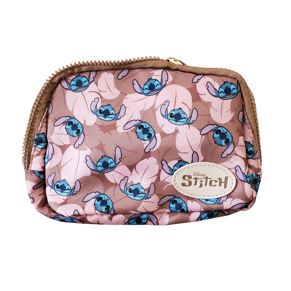 Disney Bioworld Stitch Sling Fanny Pack Bag New With Tag Tan Pink‎ Blue